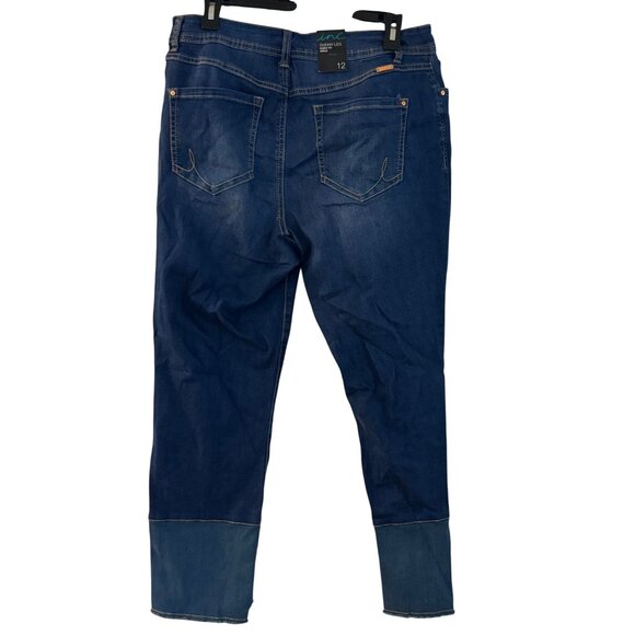 INC Denim Skinny Leg Curvy Fit Ankle Jeans Women Size 12 Medium Blue - Picture 2 of 9